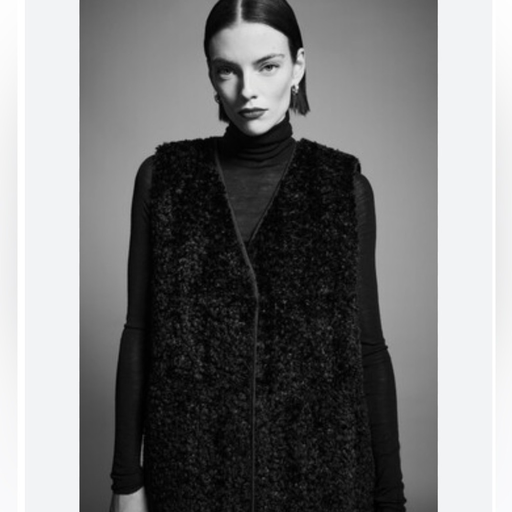 COS Longline Faux Shearling Sherpa Vest
